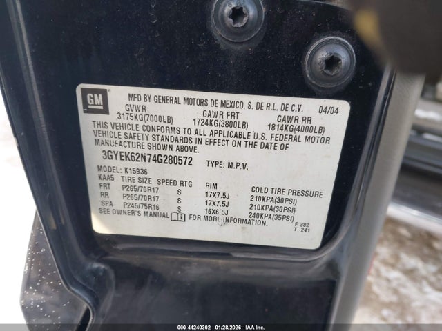 2004 CADILLAC ESCALADE EXT 3GYEK62N74G280572 Photo 8