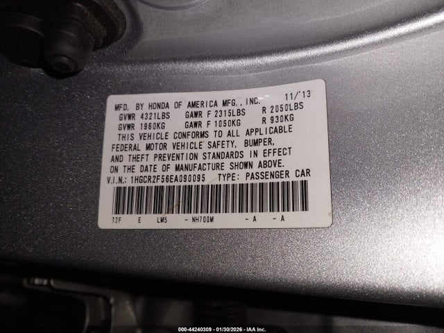 Продажа на аукционе авто 2014 Honda Accord Sport, vin: 1HGCR2F56EA090095, номер лота: 44240309