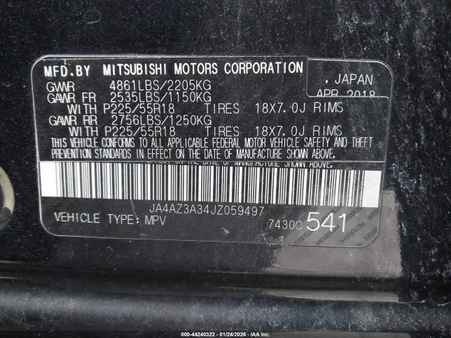 2018 MITSUBISHI OUTLANDER JA4AZ3A34JZ059497 Photo 8