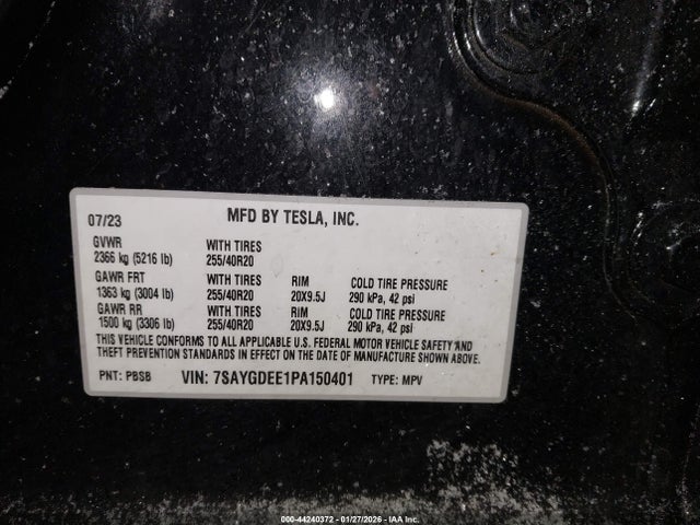 2023 TESLA MODEL Y 7SAYGDEE1PA150401 Photo 8