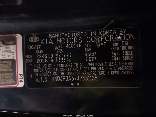 KNDJP3A57J7531135 KIA SOUL +