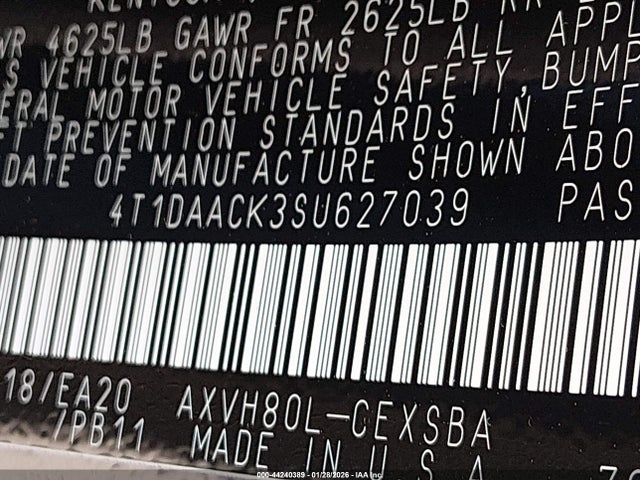 Toyota CAMRY SE 2025 4T1DAACK3SU627039 Image 9