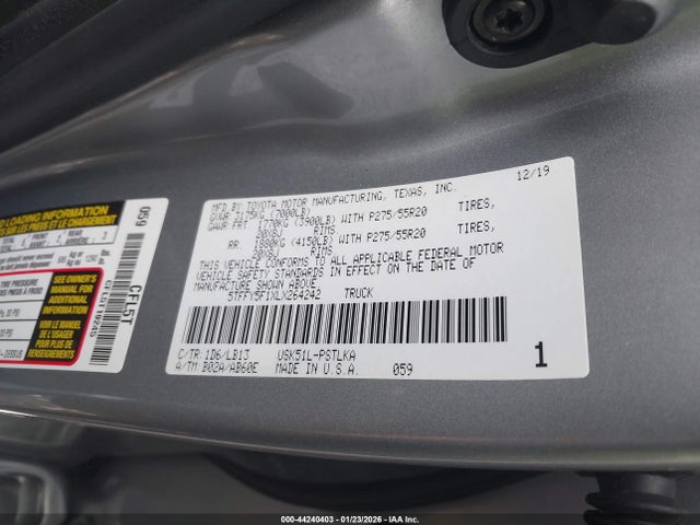 5TFFY5F1XLX264242 Toyota Tundra Limited