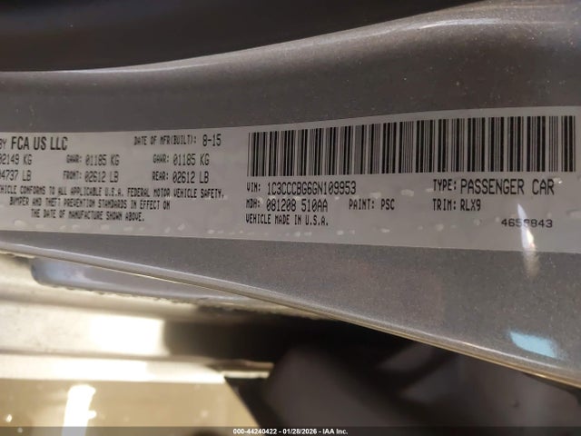 Продажа на аукционе авто 2016 Chrysler 200 S, vin: 1C3CCCBG6GN109953, номер лота: 44240422