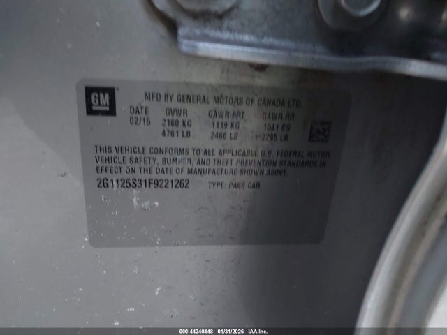 2G1125S31F9221262 Chevrolet Impala 2lt