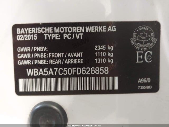 BMW 528i Xdrive 2015 WBA5A7C50FD626858 Image 9