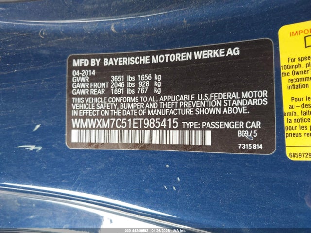 2014 MINI HARDTOP WMWXM7C51ET985415 Photo 8