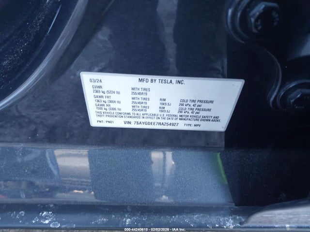 2024 TESLA MODEL Y 7SAYGDEE7RA254927 Photo 8