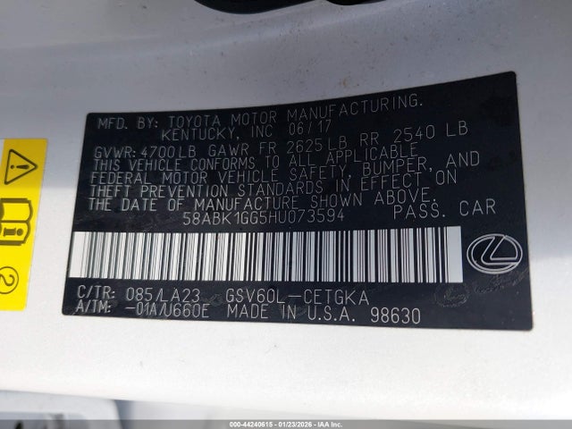 58ABK1GG5HU073594 Lexus ES 350