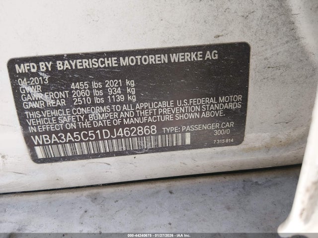 Aukcja sprzedaży 2013 Bmw 328i, vin: WBA3A5C51DJ462868, numer aukcji: 44240675