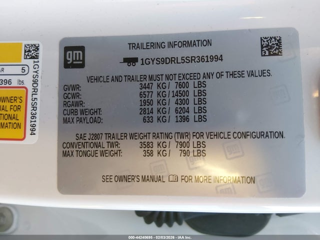 2025 CADILLAC ESCALADE 1GYS9DRL5SR361994 Photo 8