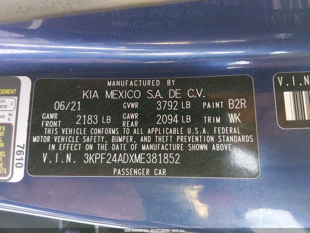 2021 KIA FORTE 3KPF24ADXME381852 Photo 8