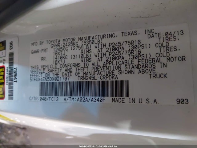 2013 TOYOTA TACOMA 5TFUX4EN5DX021707 Photo 8