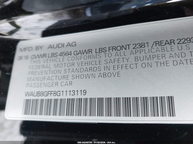 2016 AUDI A3 WAUB8GFF8G1113119 Photo 8