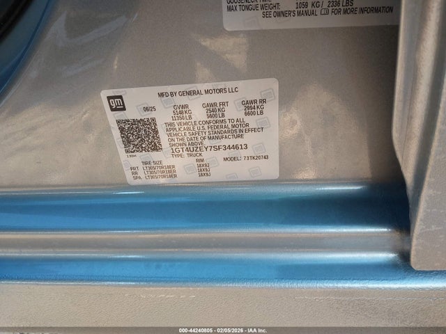 1GT4UZEY7SF344613 GMC Sierra 2500hd 4wd Standard Bed At4x