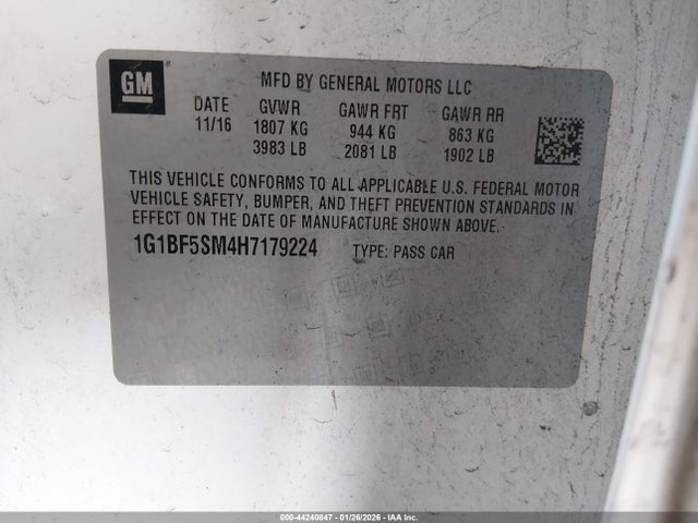 1G1BF5SM4H7179224 Chevrolet Cruze Premier Auto