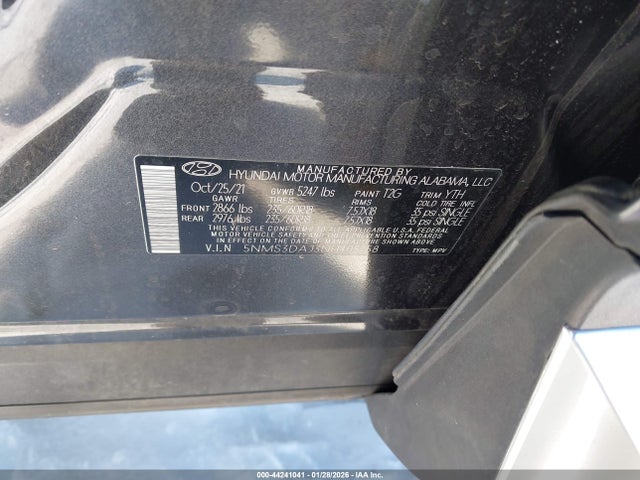 Hyundai Santa Fe Sel 2022 5NMS3DAJ3NH405758 Image 9