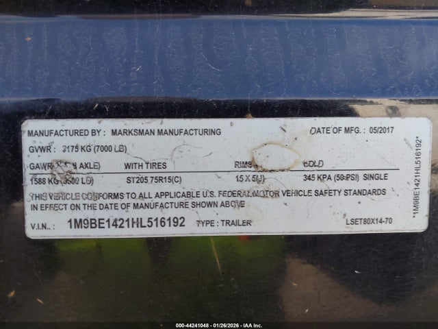 1M9BE1421HL516192 Misc E Trailer