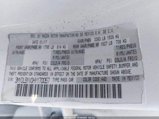 3MYDLBYV0HY170057 Toyota YARIS IA