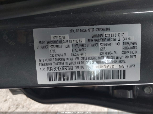 Mazda Cx-5 Touring 2019 JM3KFBCM0K1593879 Image 9