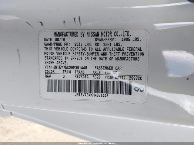 JN1EV7EKXHM361446 Infiniti Q60 3.0t Premium