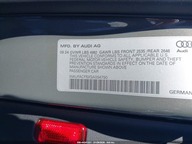 2025 AUDI A5 SPORTBACK WAUFACF5XSA004790 Photo 8