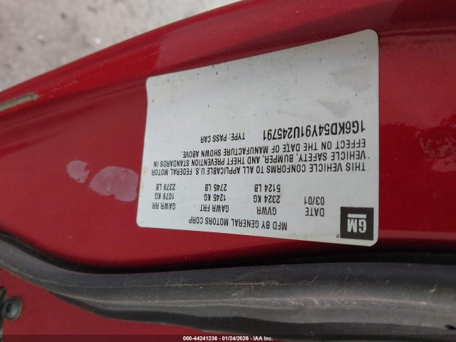 2001 CADILLAC DEVILLE 1G6KD54Y91U245791 Photo 8