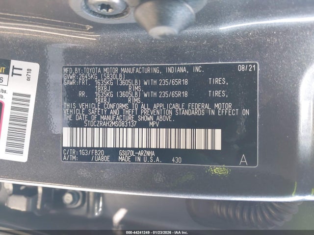 5TDCZRAH2MS083137 Toyota Highlander L