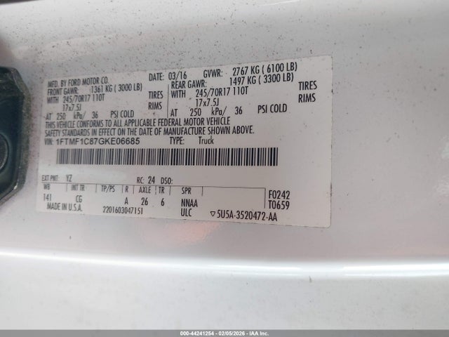 1FTMF1C87GKE06685 Ford F-150 Xl