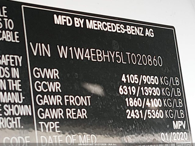 W1W4EBHY5LT020860 Mercedes-Benz Sprinter 2500 Standard Roof V6