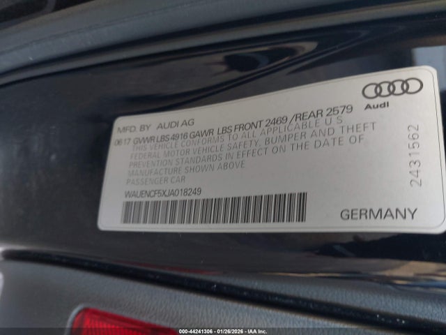 2018 AUDI A5 WAUENCF5XJA018249 Photo 8
