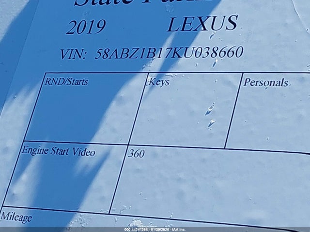 Aukcja sprzedaży 2019 Lexus Es 350 F Sport, vin: 58ABZ1B17KU038660, numer aukcji: 44241368