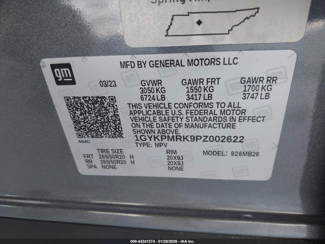 1GYKPMRK9PZ002622 Cadillac Lyriq Rwd Luxury