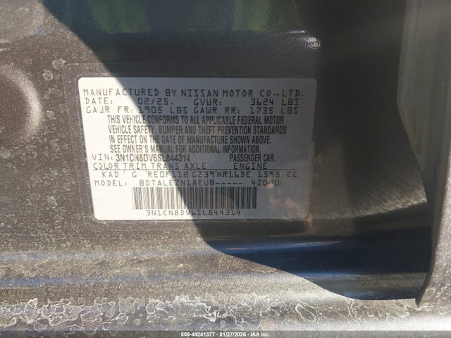 3N1CN8DV6SL844314 Nissan Versa 1.6 S