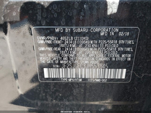 JF2SJGEC3JH553845 Subaru Forester 2.0xt Premium