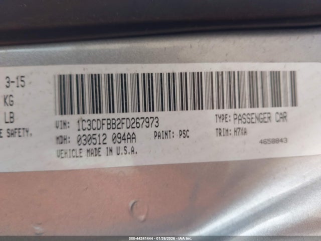 1C3CDFBB2FD267973 Dodge DART SXT