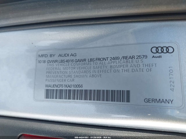 WAUENCF51KA010056 Audi A5 45 Premium