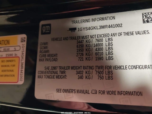 2021 CADILLAC ESCALADE 1GYS4GKL3MR441002 Photo 8