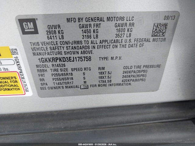 1GKKRPKD3EJ175758 GMC Acadia Sle-2