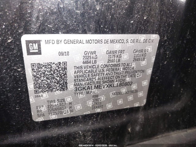 Продаж на аукціоні авто 2019 Gmc Terrain Sle, vin: 3GKALMEVXKL180802, номер лоту: 44241614
