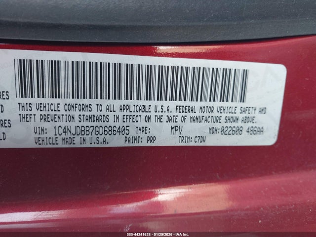 Jeep Compass Sport 2016 1C4NJDBB7GD686405 Image 9