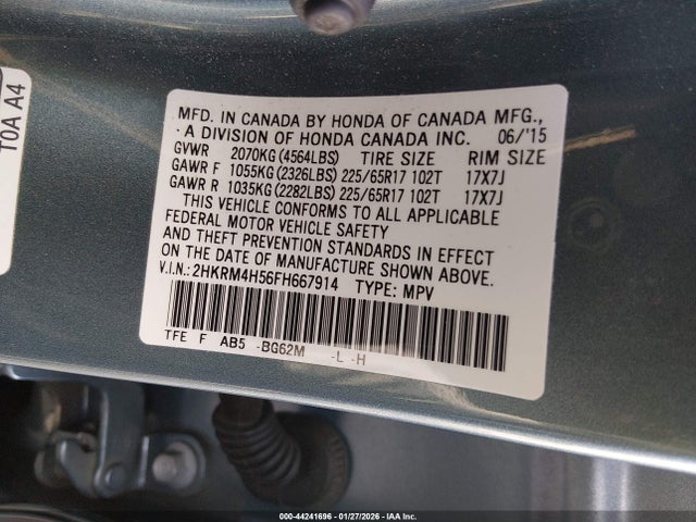 2HKRM4H56FH667914 Honda CR-V EX
