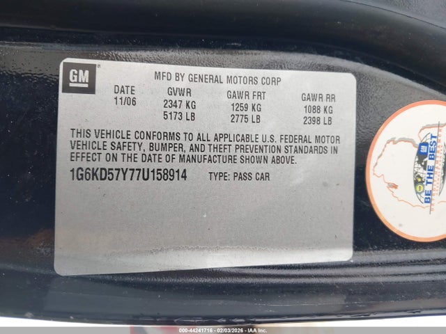 2007 CADILLAC DTS 1G6KD57Y77U158914 Photo 8