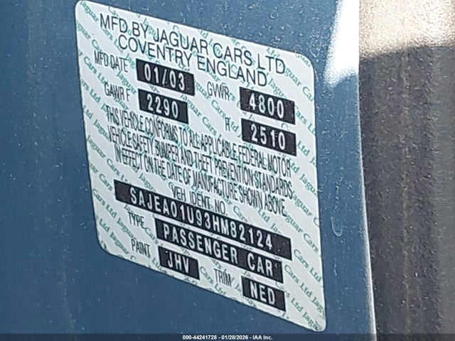 2003 JAGUAR S-TYPE SAJEA01U93HM82124 Photo 8