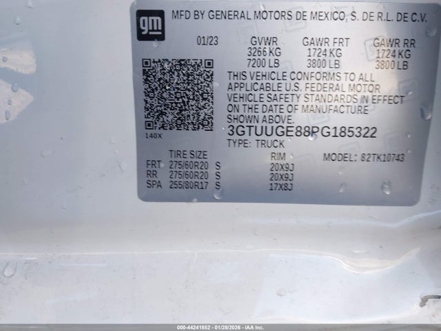2023 Gmc Sierra 1500 4wd  Standard Box Denali მანქანა იყიდება აუქციონზე, vin: 3GTUUGE88PG185322, აუქციონის ნომერი: 44241852