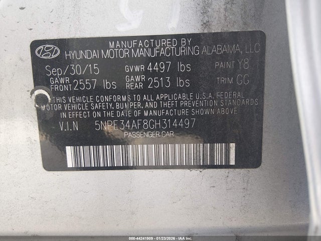 5NPE34AF8GH314497 Hyundai Sonata Limited