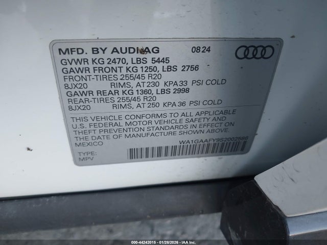 2025 AUDI Q5 WA1GAAFY9S2002586 Photo 8