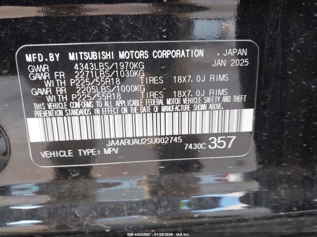 2025 MITSUBISHI OUTLANDER SPORT JA4ARUAU2SU002745 Photo 8