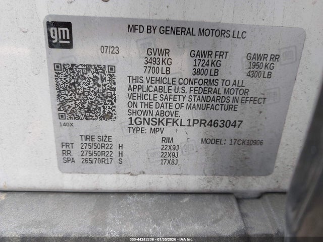 1GNSKFKL1PR463047 Chevrolet Suburban 4wd Premier