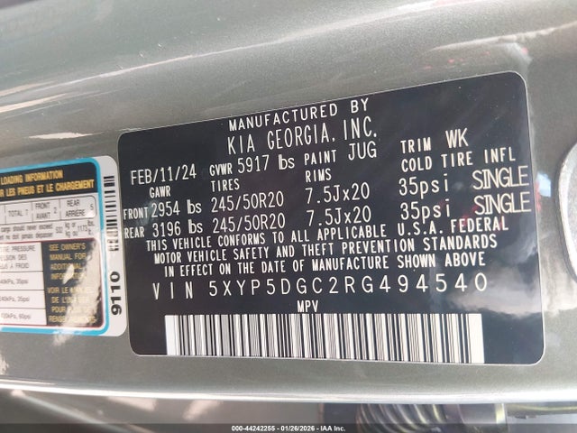 5XYP5DGC2RG494540 KIA Telluride Sx Prestige X-line